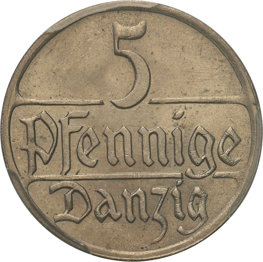Wolne Miasto Gdańsk/Danzig. 5 fenigów 1923 PCGS MS66 (MAX)